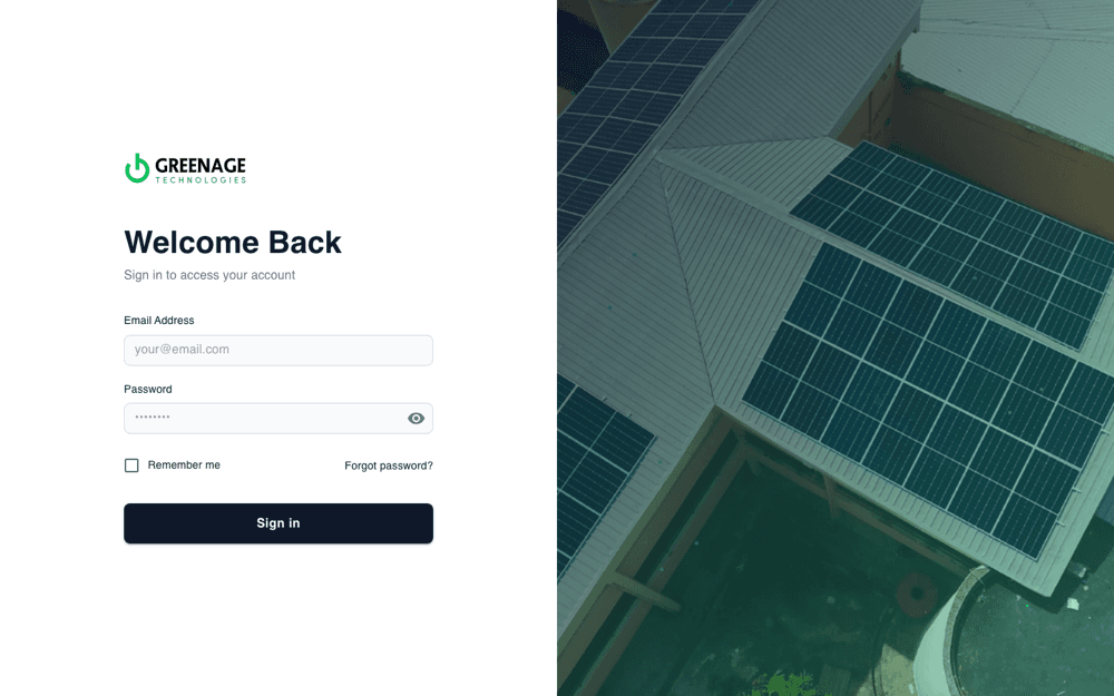 Greenage ERP website screenshot